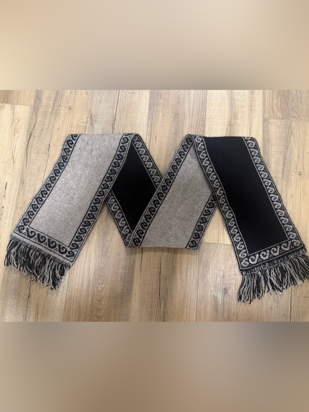 TheSheepskinFactory New Zealand Made Possum Merino Koru Pattern Scarf